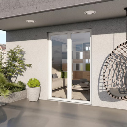 Porte-Fenêtre 2 Vantaux Aluminium 215 H x 140 L Cm – Gris ou Blanc | Double Vitrage | Prêt Fenêtre