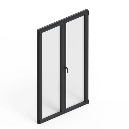 Porte-Fenêtre 2 Vantaux Aluminium 215 x 120 Cm – Gris ou Blanc | Double Vitrage | Prêt Fenêtre
