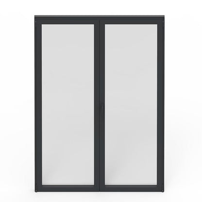 Porte-Fenêtre 2 Vantaux Aluminium 215 x 120 Cm – Gris ou Blanc | Double Vitrage | Prêt Fenêtre