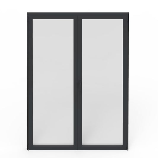 Porte-Fenêtre 2 Vantaux Aluminium 215 H x 140 L Cm – Gris ou Blanc | Double Vitrage | Prêt Fenêtre