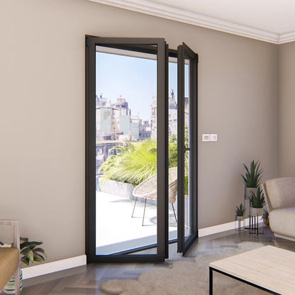 Porte-Fenêtre 2 Vantaux Aluminium 215 x 120 Cm – Gris ou Blanc | Double Vitrage | Prêt Fenêtre